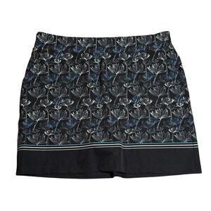 Kyodan Golf Skirt Large Black Blue Tennis Skort Pockets Floral